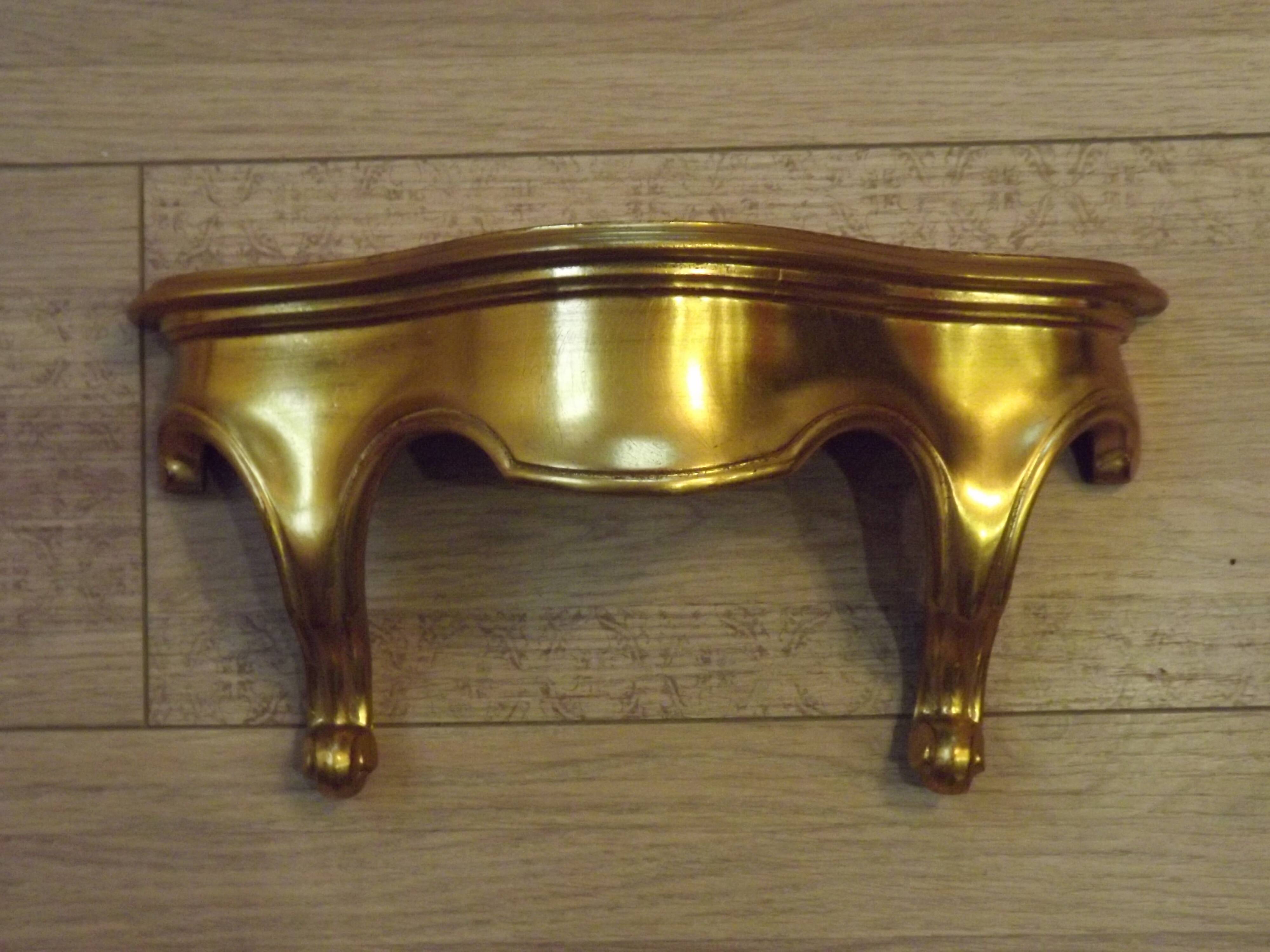 Vintage Ornate Gold Resin Wall-Mounted Mirror & Matching Console Table 5055