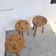 Set of 4 tripod stools from the 1950s.