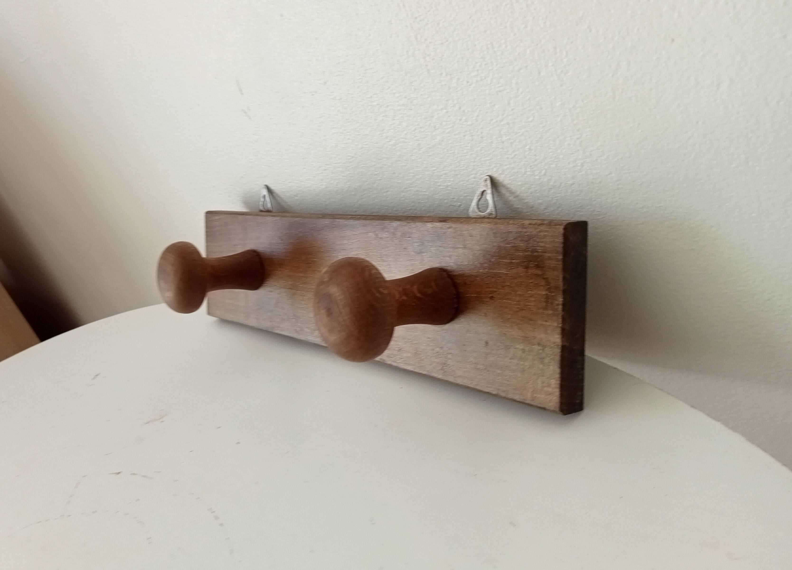 Vintage wooden wall coat rack