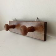 Vintage wooden wall coat rack