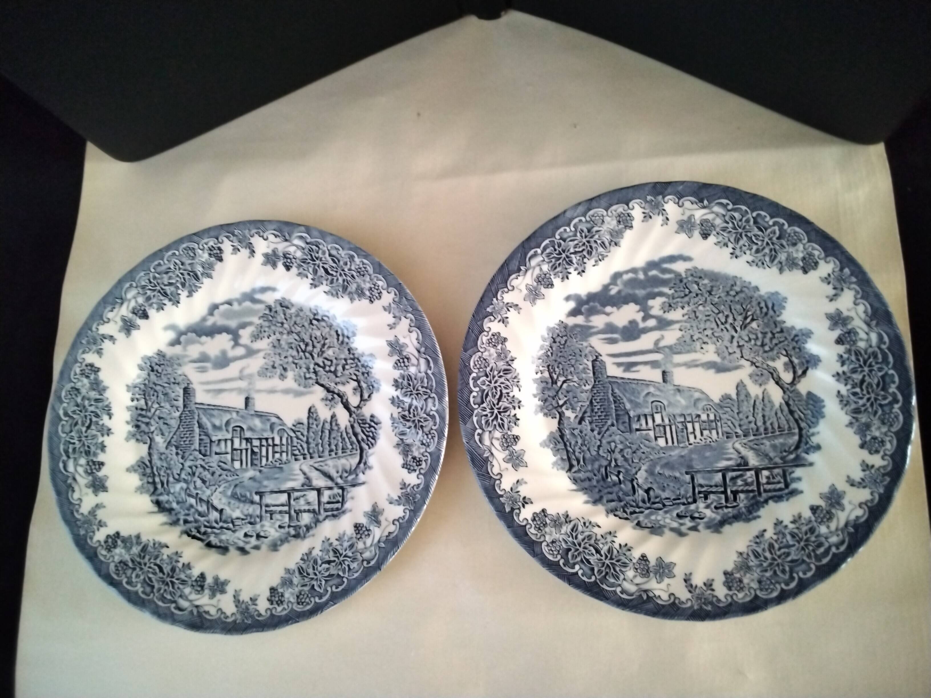 2 Churchill English porcelain dinner plates