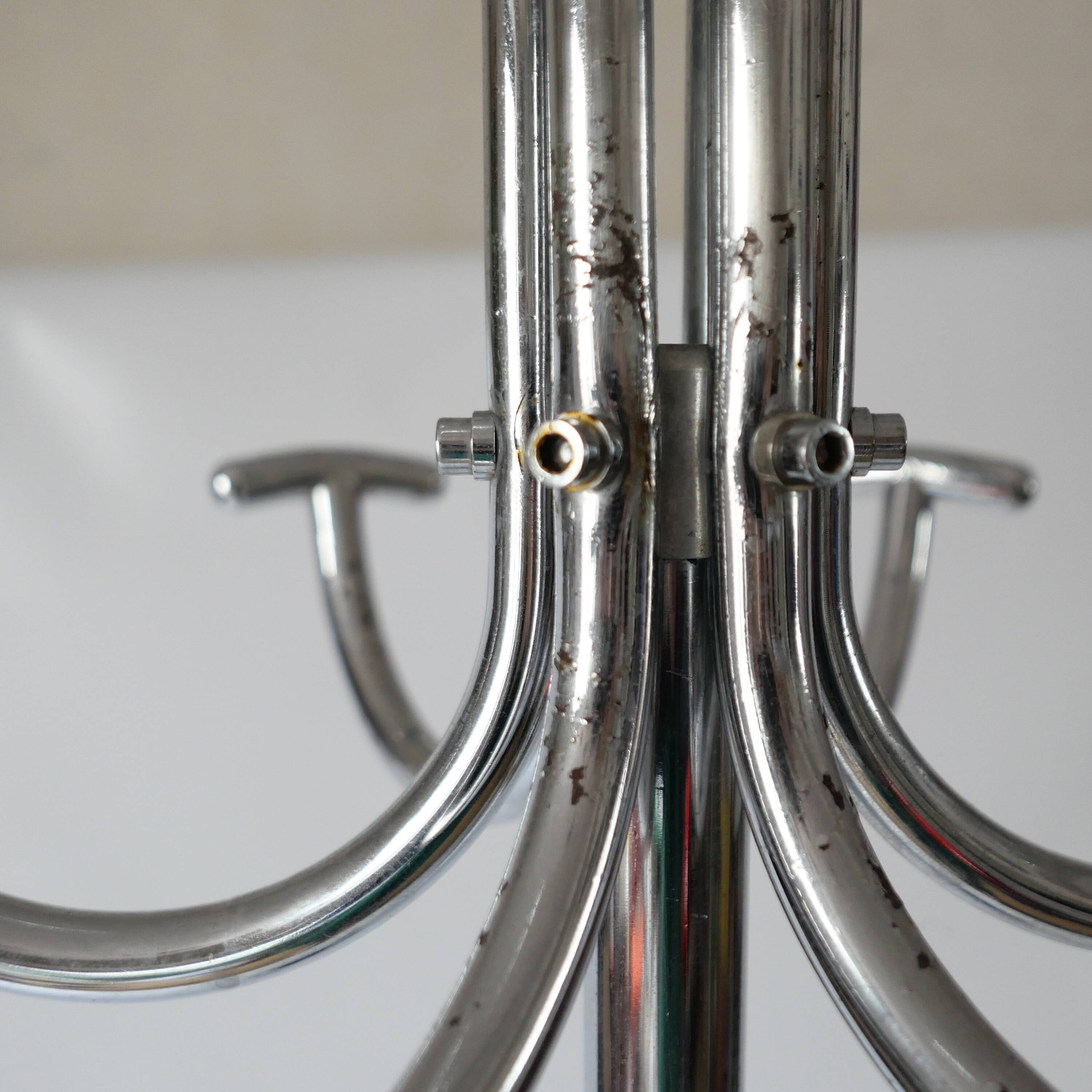 Vintage design coat rack from the 70s 1970s 1980s chrome metal