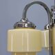 Art Deco nickel chandelier with cream glass cylinders, Czechoslovakia, 1930s