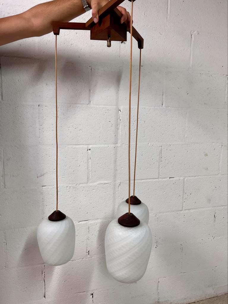 Vintage ceiling lamp with wood accent