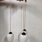 Vintage ceiling lamp with wood accent
