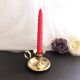 Hand candle holder called "Cave Rat" vintage golden brass