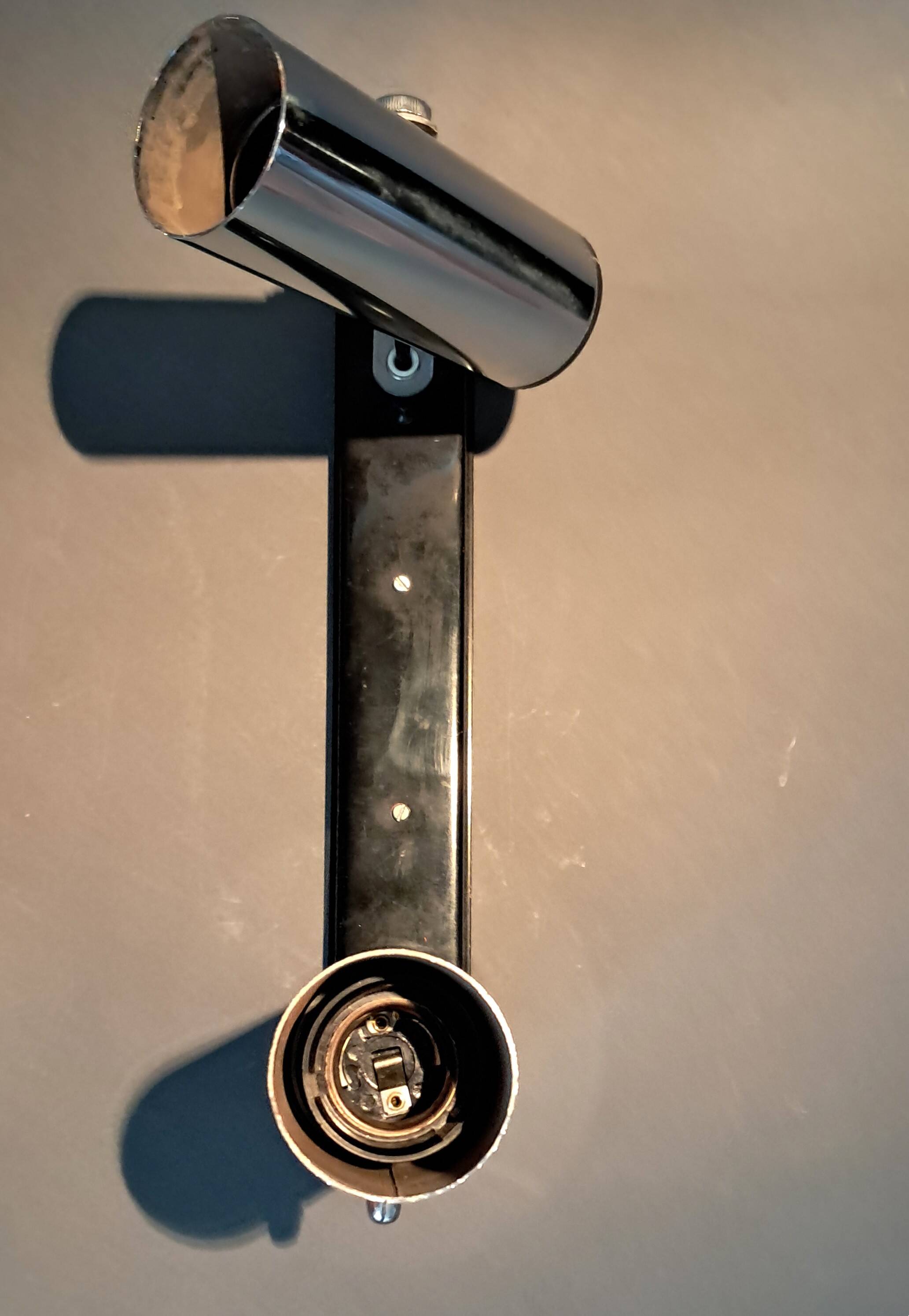 Pair of modernist chrome wall lights 1960.