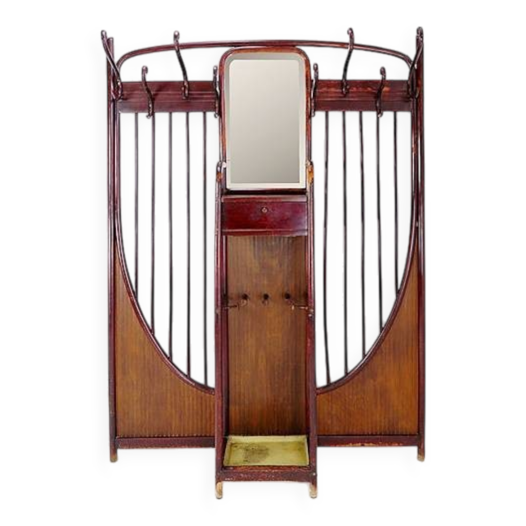Thonet Art Nouveau Wall Mounted Coat Rack Vienna