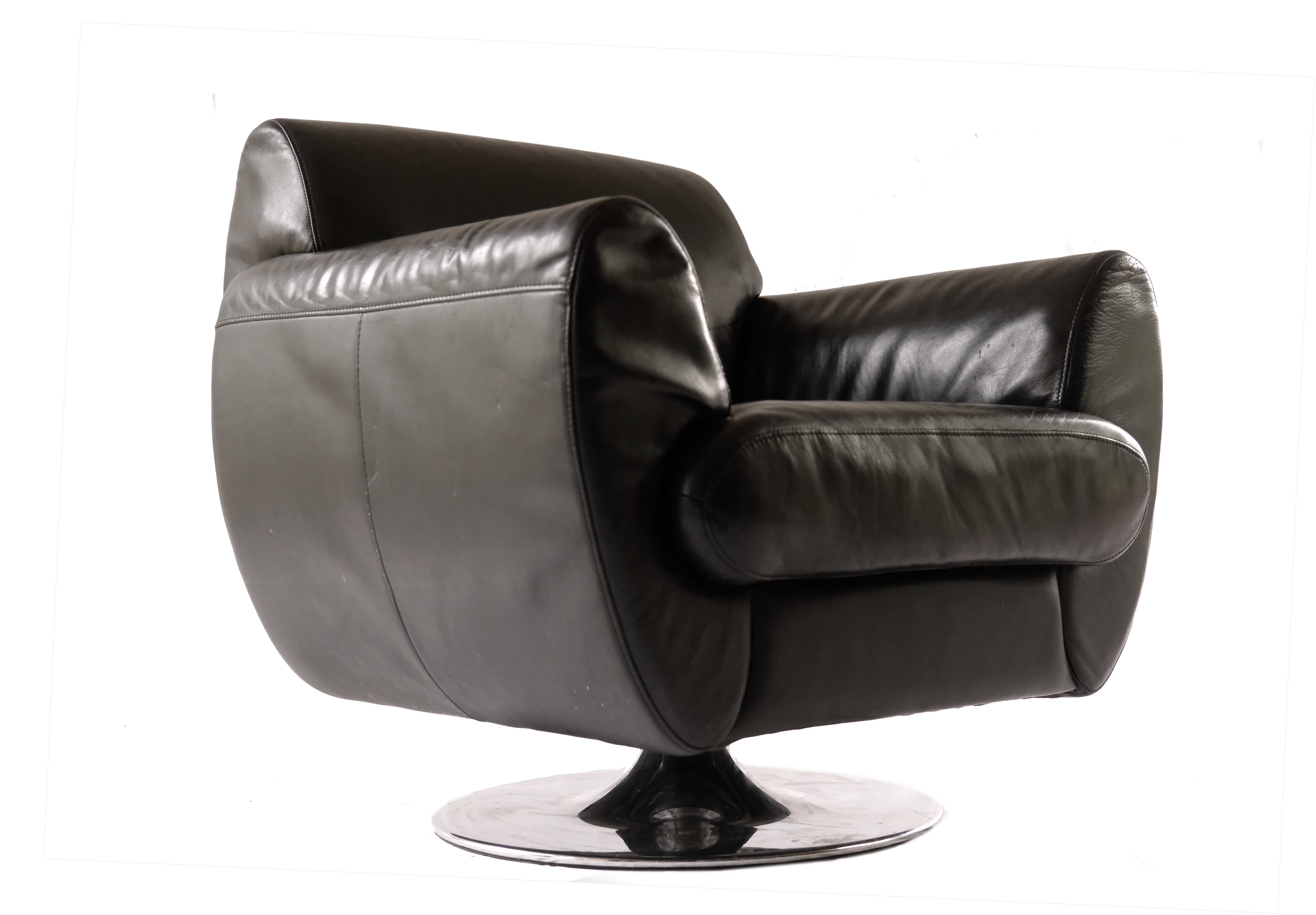 BoConcept Black Leather Armchair, Denmark 2000's