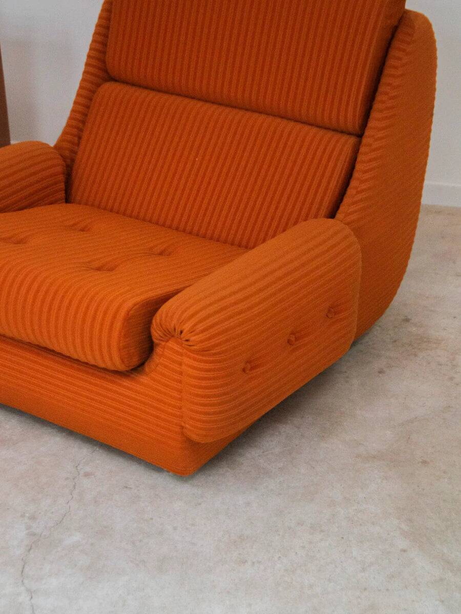 Paire de fauteuils Atlantis Orange République Tchèque 1970