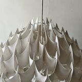 Rhythmic sculptural globe pendant light by H.Milanda, Scandinavian design 1970