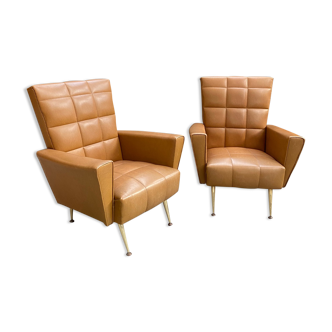 Pair of armchairs 60s feet compass