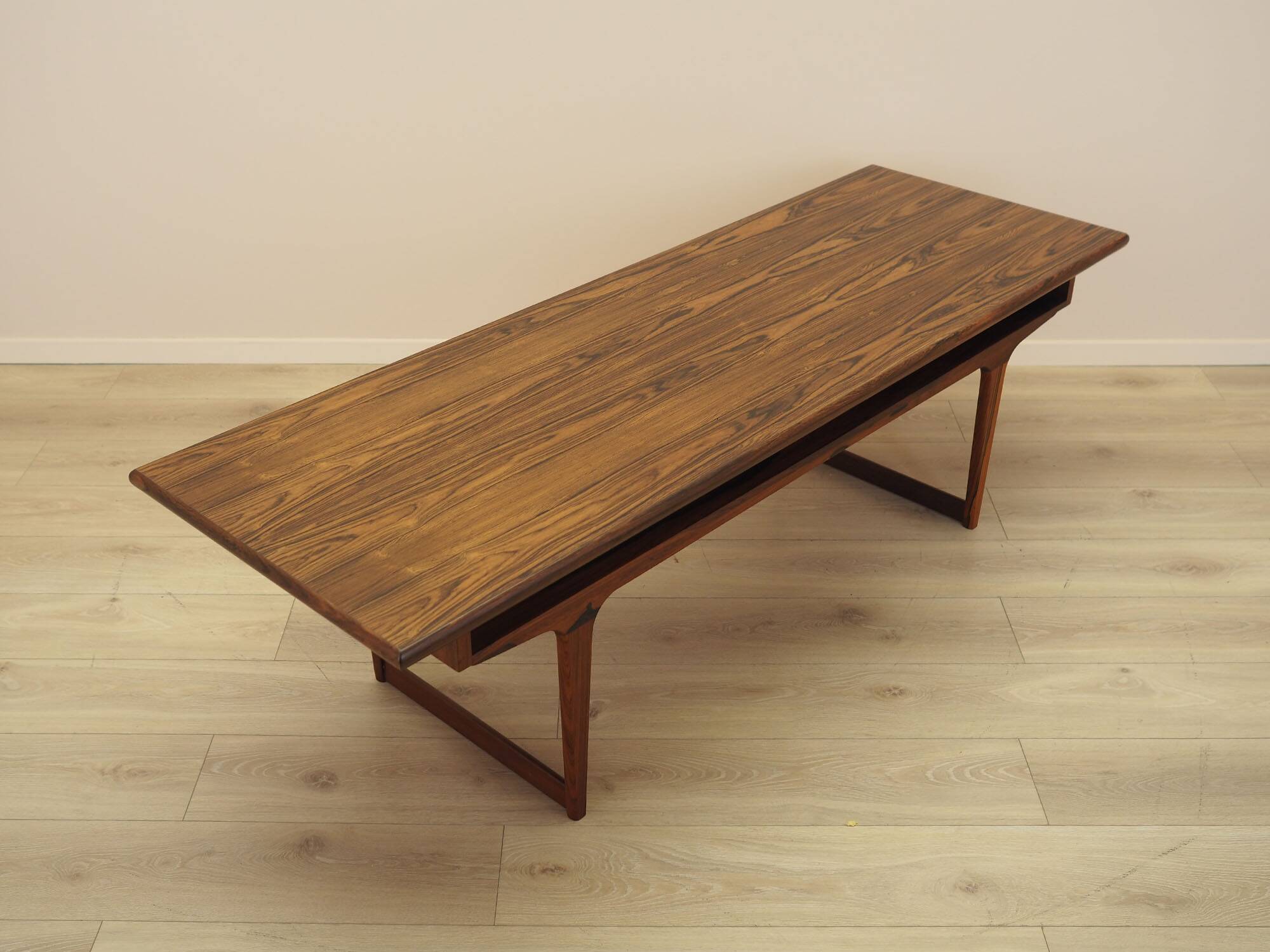 Danish rosewood coffee table with shelf, 1960s