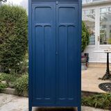 1940s Parisian blue paneled wardrobe
