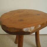 vintage wooden stool brutalist decor plant stand