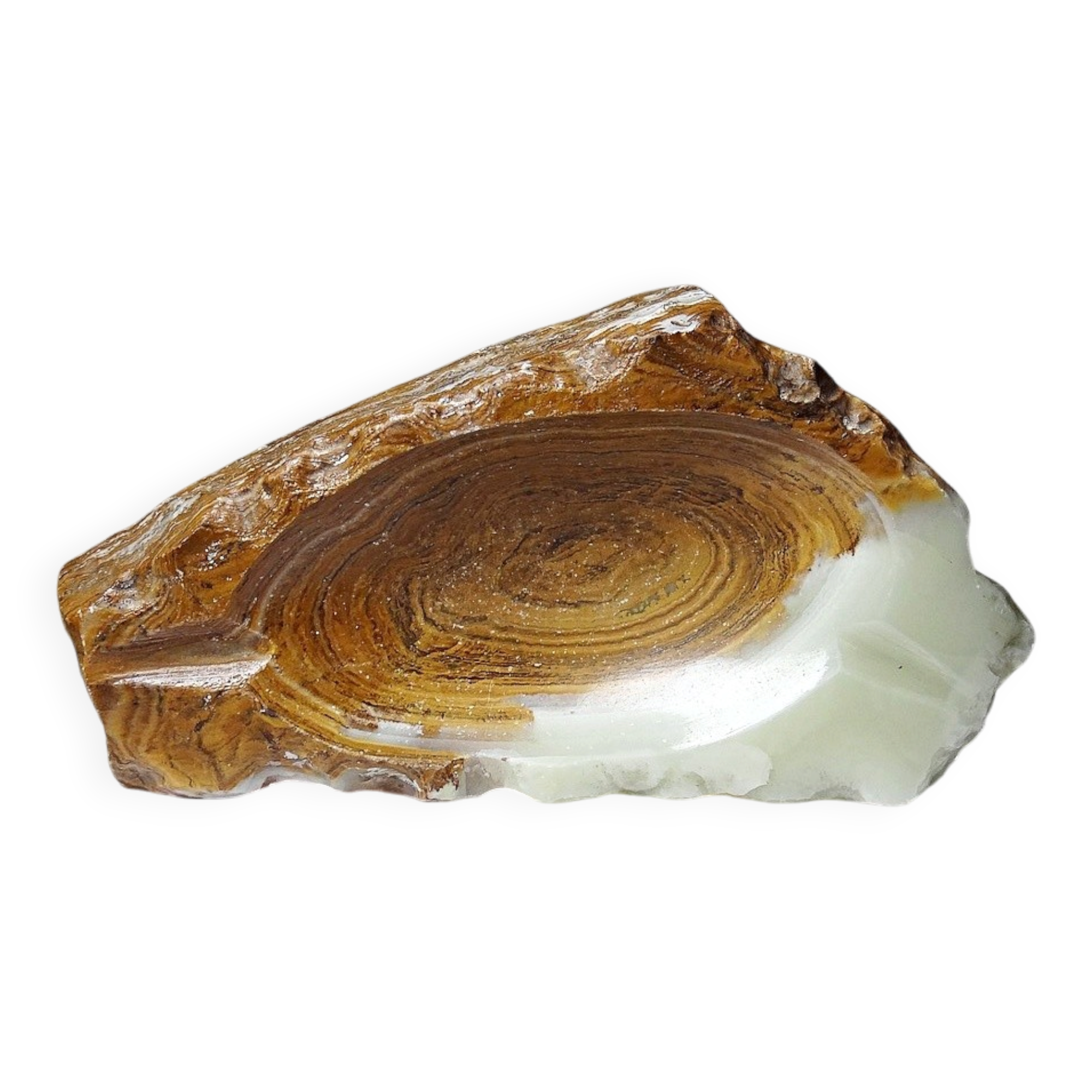 Brutalist vintage green onyx ashtray, 1950s-70s, Italy.