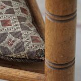 Carved monk's chair in solid oak, Wabi Sabi, Swedish, early 20th century.