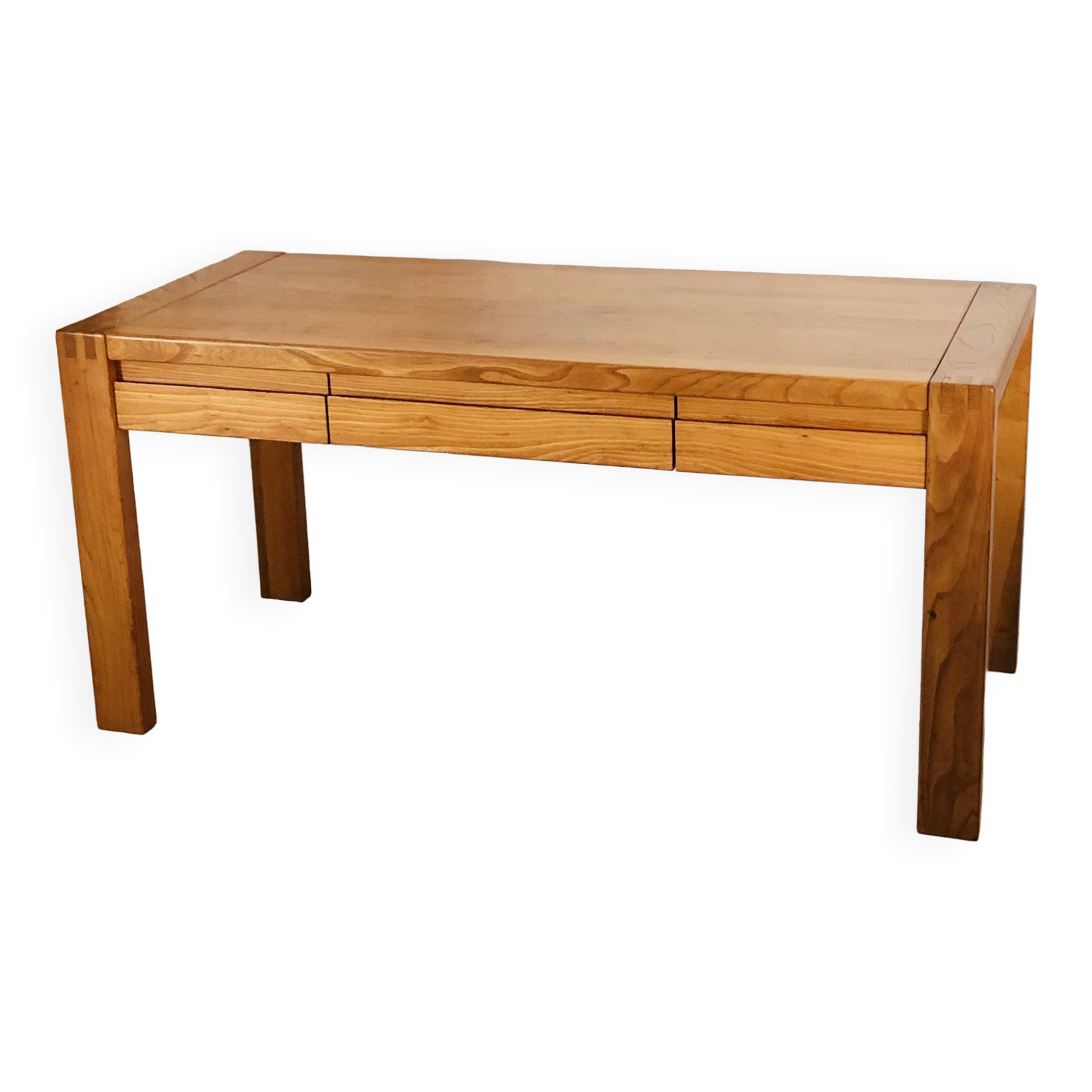 Solid elm desk Maison Renew, France 1980s