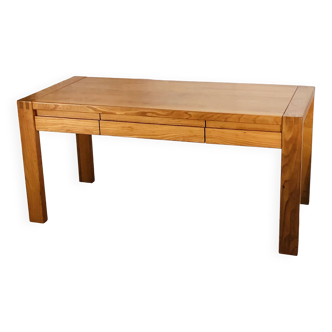 Solid elm desk Maison Renew, France 1980s