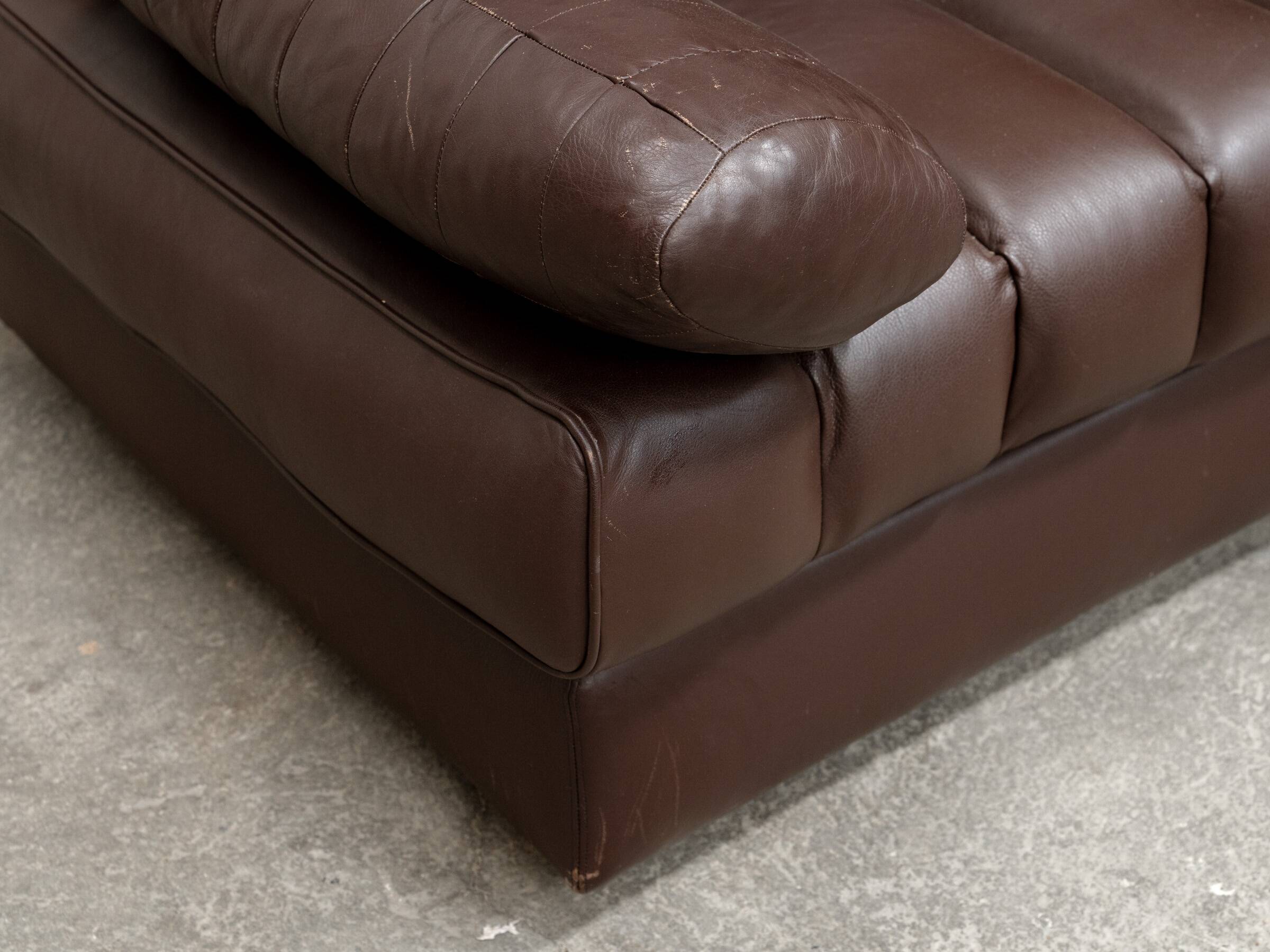 Canapé vintage DS 85 en cuir marron par De Sede 1980