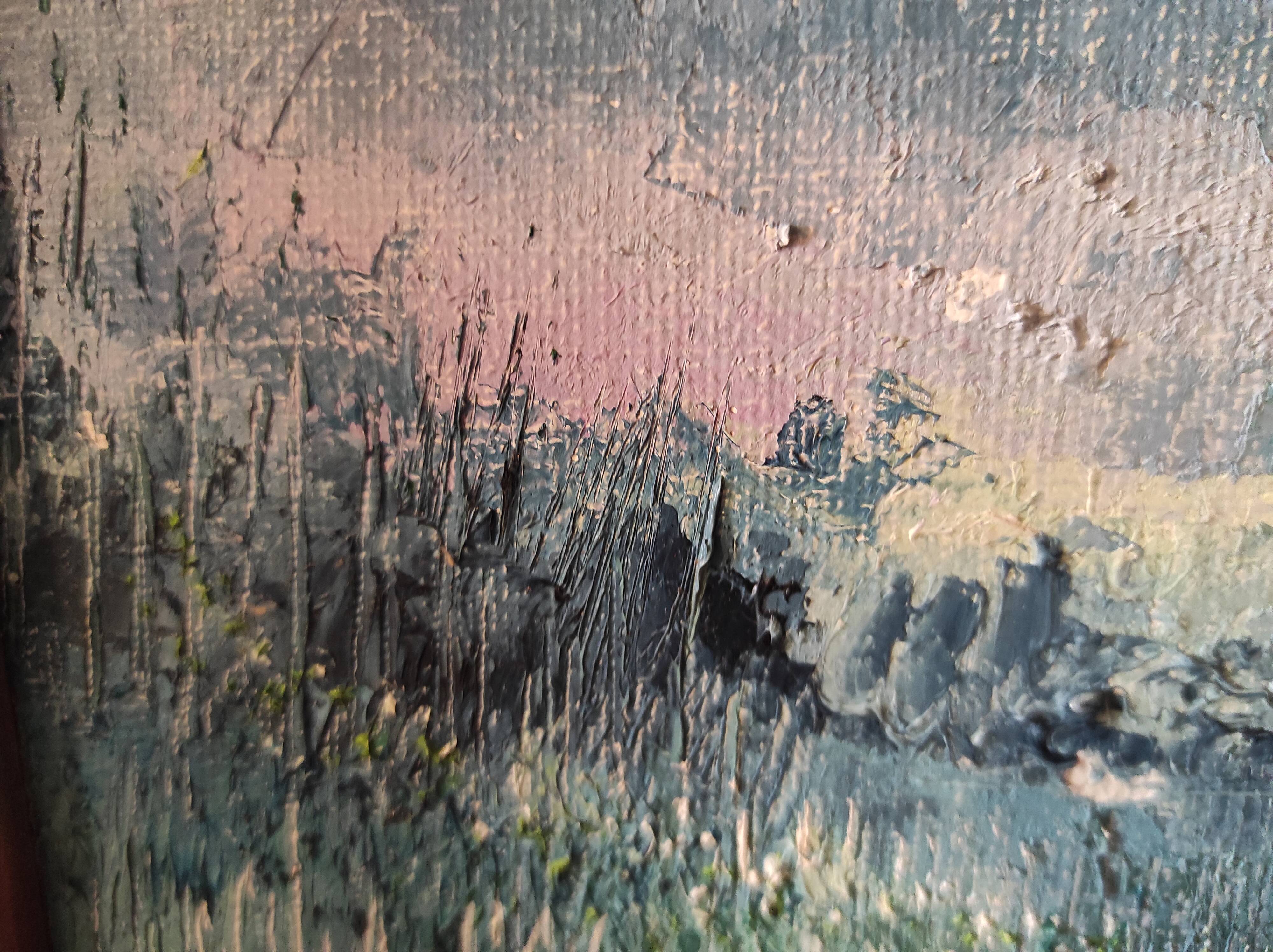 Vintage oil painting, "Les Matinés", signed Alain Schlawick