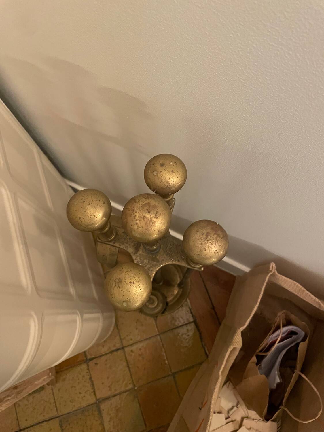 Brass fireplace mantelpiece