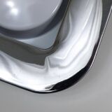 Square white ashtray Ico Parisi, chrome and melamine by Lamperti, Italy, 1970s.