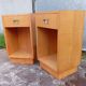 Pair of elm bedside tables