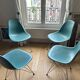 4 Chaises Eames de couleur bleue  turquoise