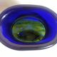 Cobalt blue vase with yellow inclusion Height 33 cm