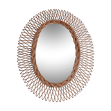 Miroir en rotin années 60-70