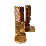 Vintage Marble Aztec Maya Bookends, 1950s