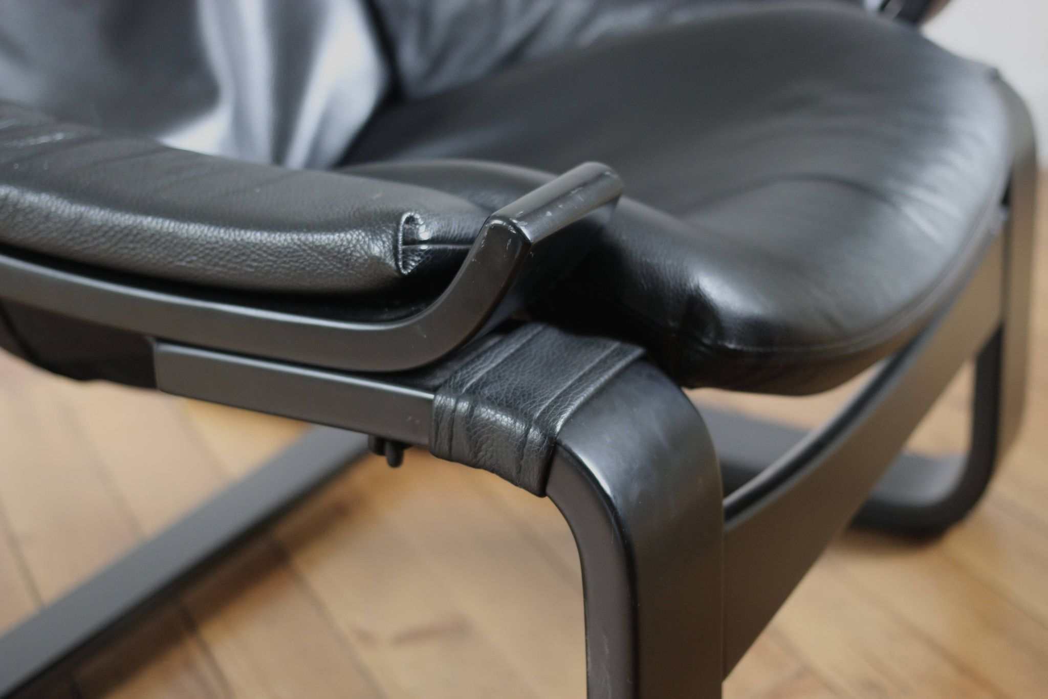 Scandinavian armchair and ottoman Ake Frybiter Kroken Roche Bobois