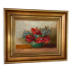 Oil on canvas - bouquets in red tones