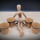 Set of 4 cups coffee stoneware