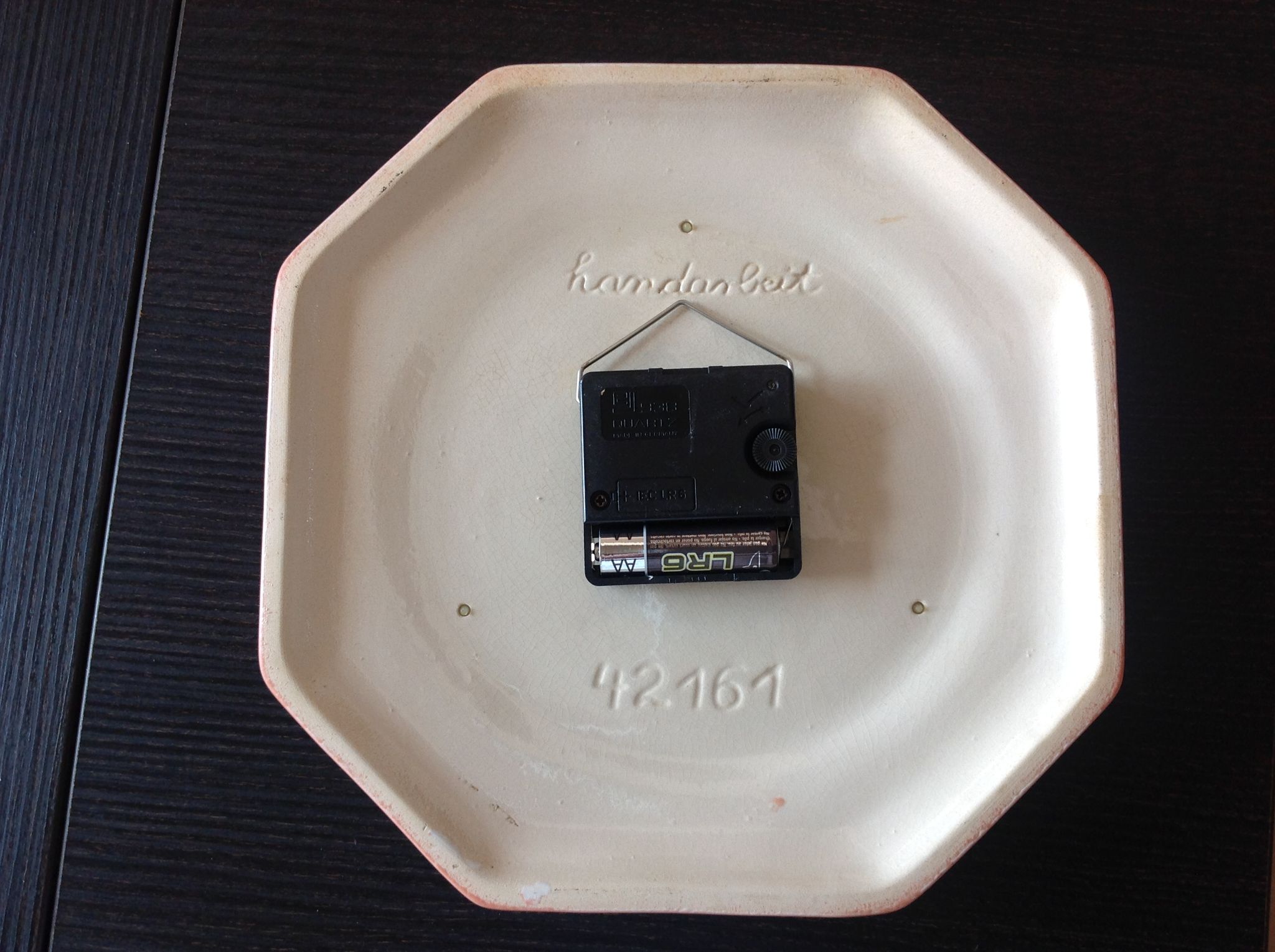 Vintage white ceramic octagonal clock 60/70