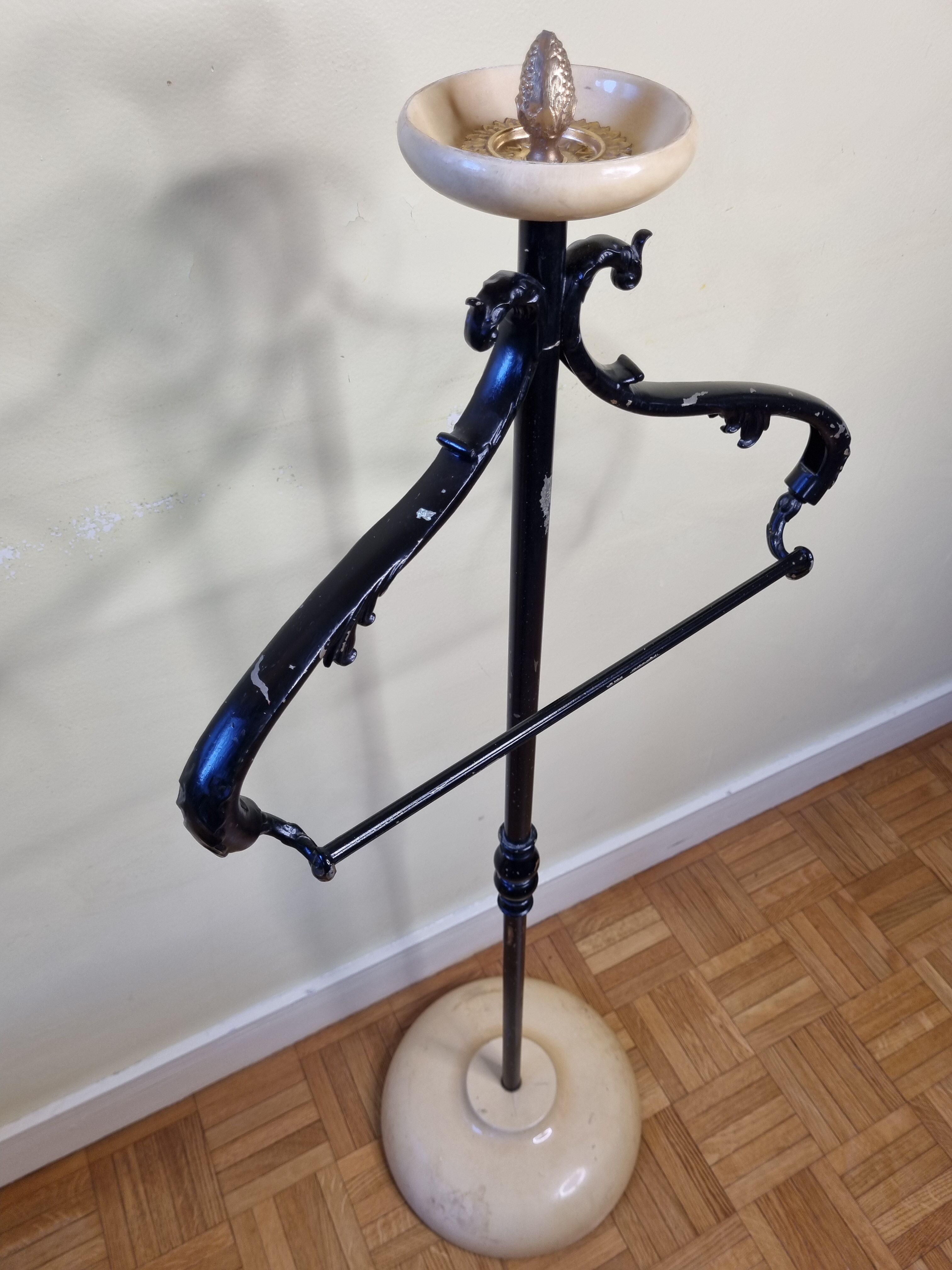 Italian valet Aldo Tura (Milano), in lacquered leather, 1960s