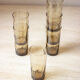 6 high glasses streaked in smoked glass