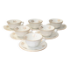 6 vintage white and gold porcelain teacups – 50s style – paste