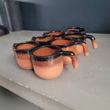 Set of 7 terracotta coffee cups