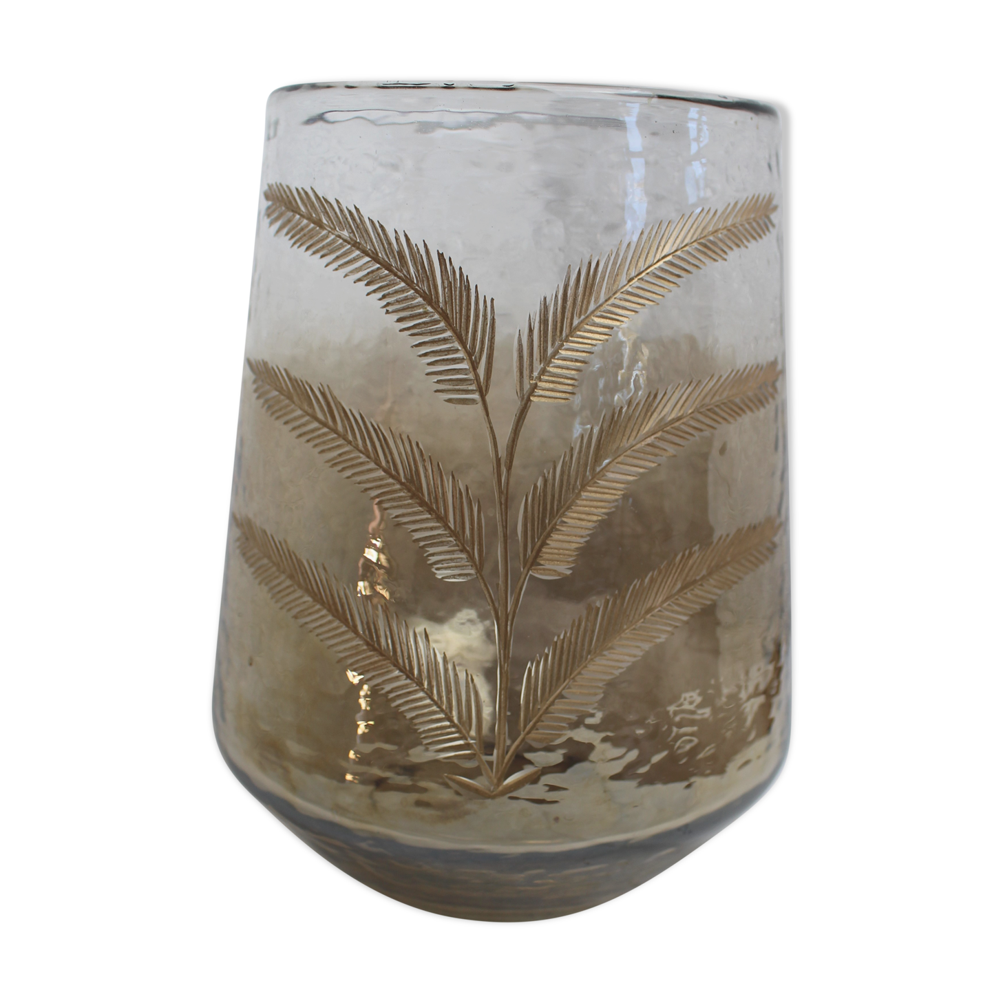 Golden glass vase "Palme"