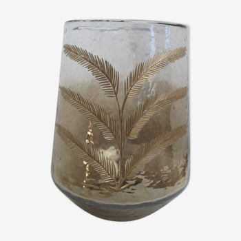 Golden glass vase "Palme"