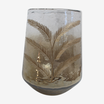 Vase mordoré en verre "Palme"