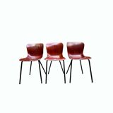 Série de 3 chaises Elmar Flototto pour Pagholz 1956