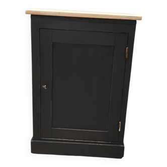 Petit meuble d'atelier noir dessus brut une porte
