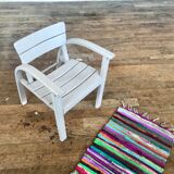 Vintage white children's chair - light grey 1950