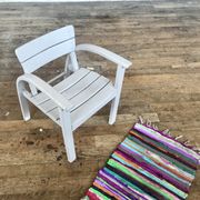 Fauteuil vintage pour enfant blanc gris clair 1950