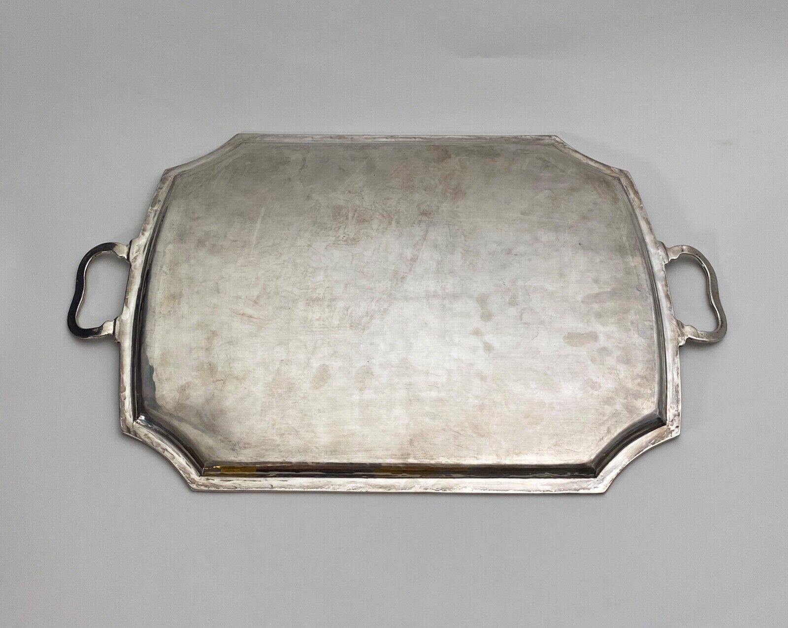 Large 19th century Louis XVI style silver metal tray