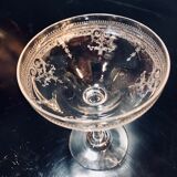 5 champagne glasses in chiseled crystal