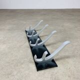 Wall-mounted coat rack with 4 designer hooks, Cyprès model, by Unilux